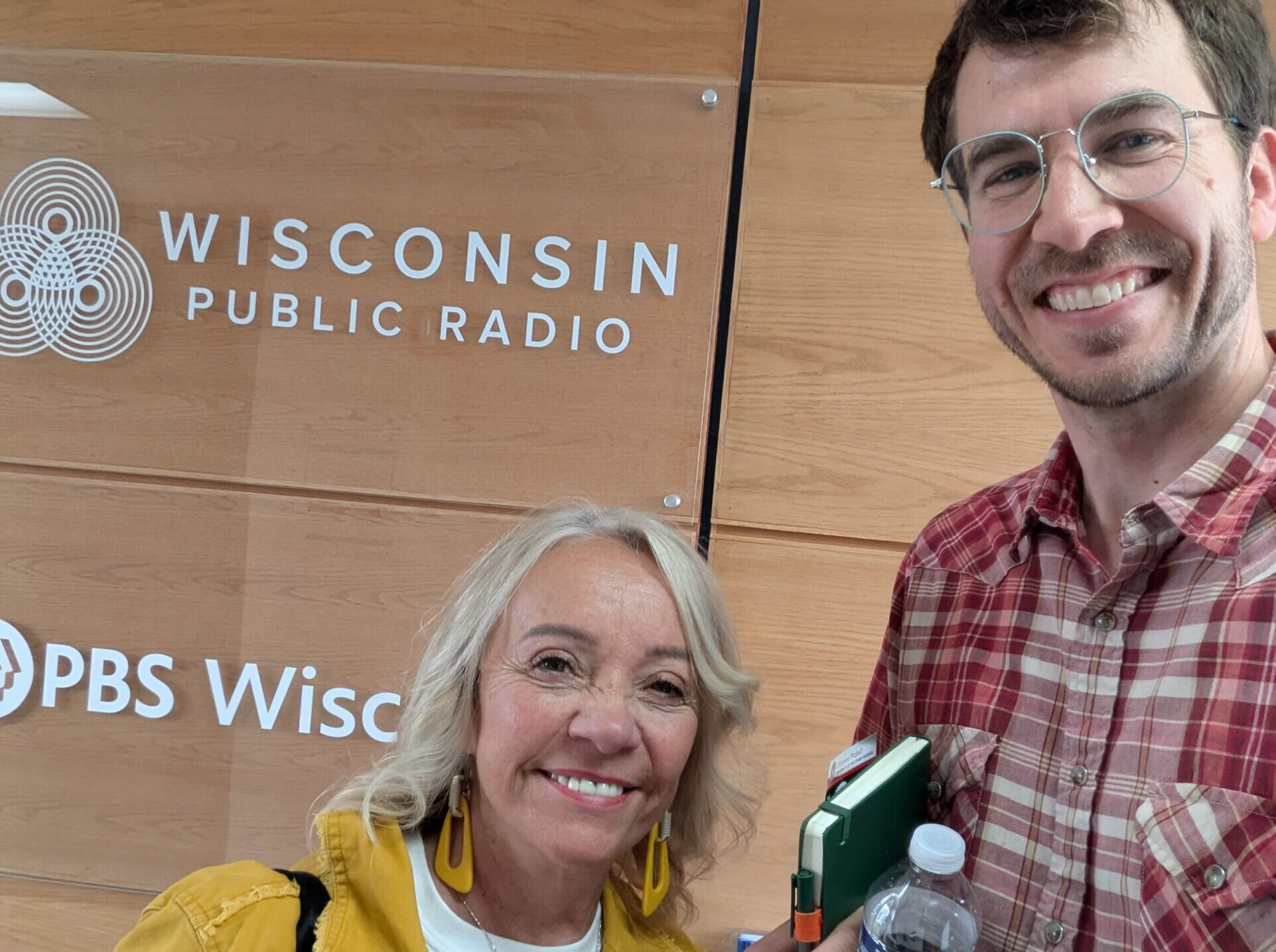 Dan and Deb at Wisconsin Public Radio station